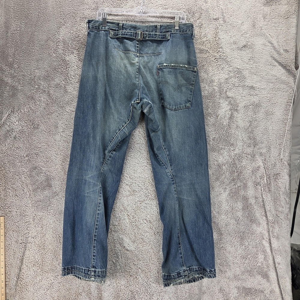 VTG Levis Engineered Jeans Mens Blue Twisted Buckle Back One Pocket Fits 32x30